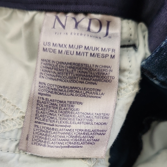 NYDJ Waist Magic Dark Blue Women's Wide Leg Jeans Lift Tuck Technology Size M/30 - Picture 3 of 7